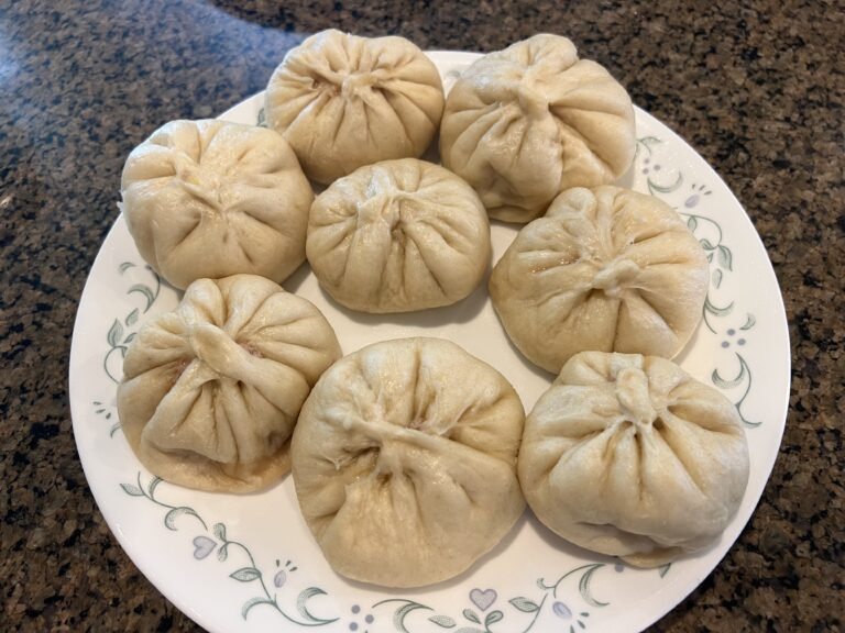 Chinese BAO Steamed Pork and Cabbage Buns (Rou Bao Zi) (白菜鲜肉包)